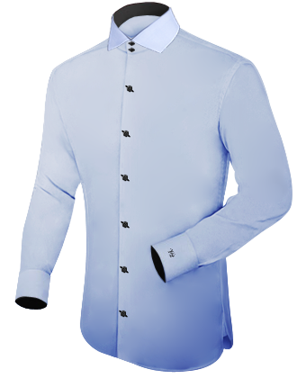 Round Collar Mens Dress Shirts with Italian Collar 2 Button