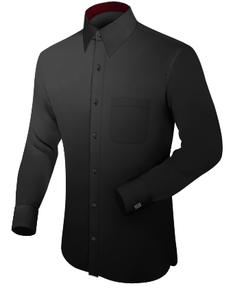 Slim Fit Long Point Collar Shirts with French Collar 1 Button