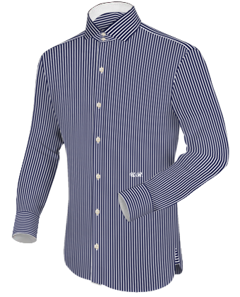 Two Tone Collar Shirts with Italian Collar 2 Button