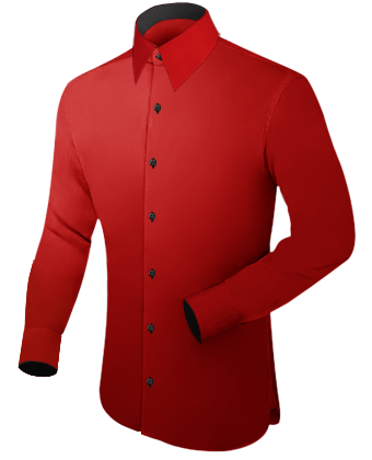 Mens Red Shirt And Tie with French Collar 1 Button