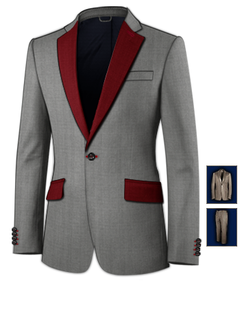 Mens Suits 60 In Chest 60 In Waist with 1 Button, Single Breasted