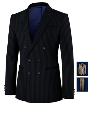 Wedding Suits For Men Size 48 Inch Chest with 6 Buttons, Double Breasted (2 To Close)