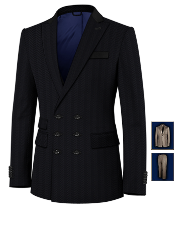 Tailor Suit with 6 Buttons, Double Breasted (3 To Close)