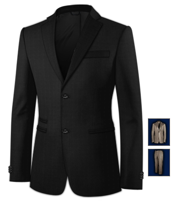 Sharkskin Suits with 2 Buttons, Single Breasted