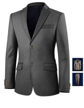 Suits For Tall Thin Men with 2 Buttons, Single Breasted