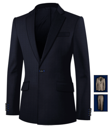 Baby Blue Suits For Men with 1 Button, Single Breasted