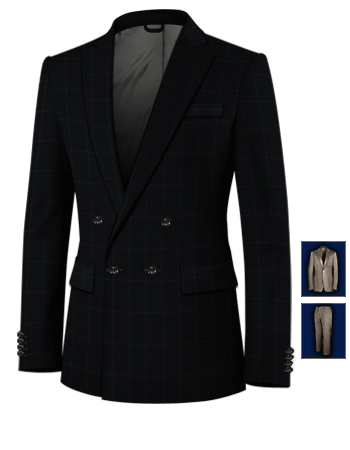 American Made Mens Suits with 4 Buttons, Double Breasted (1 To Close)